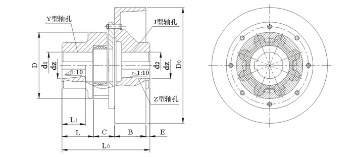 彈性聯(lián)軸器設(shè)計圖